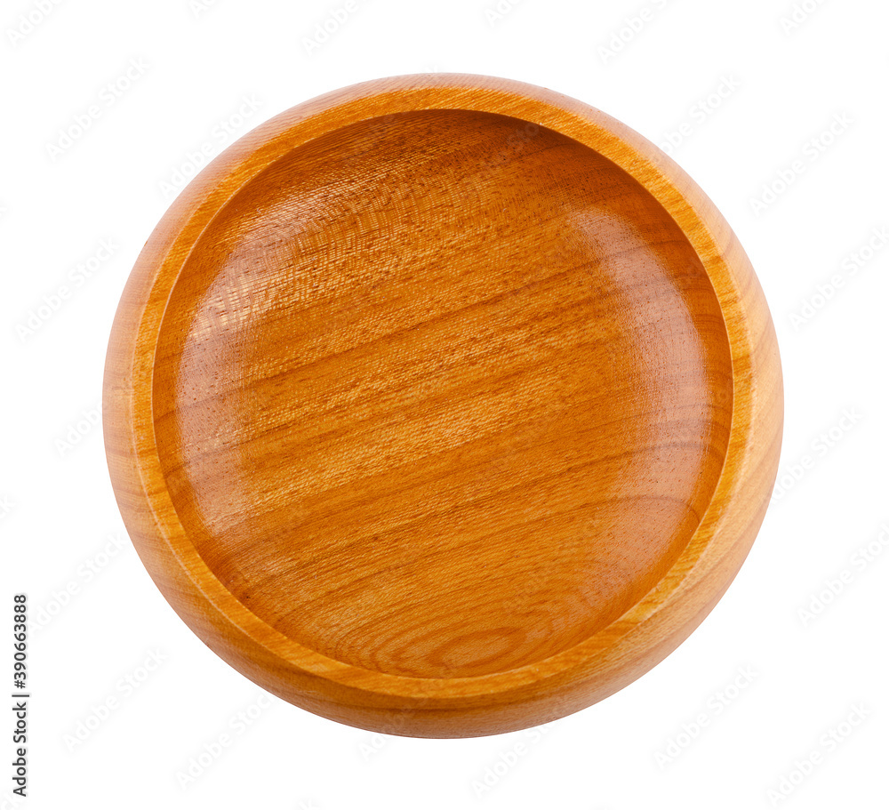 Wooden bowl isolated on white background Wooden bowl isolated on white background