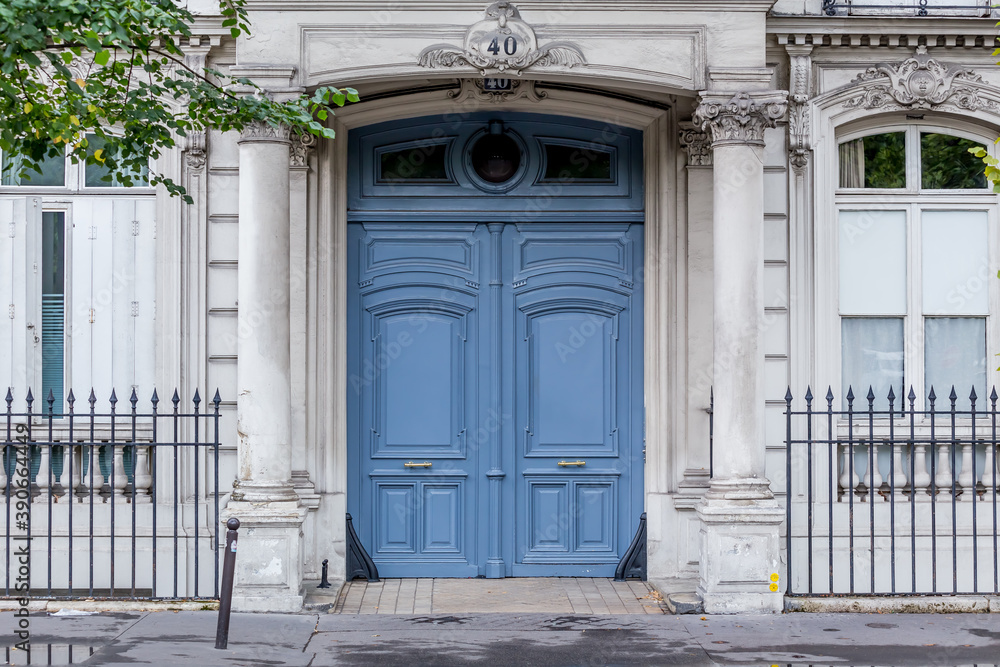 Blue front door