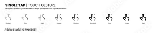 single tap screen touch and gesture icon is designed to be simple, uncomplicated, and minimal referring to Google’s Material Design.