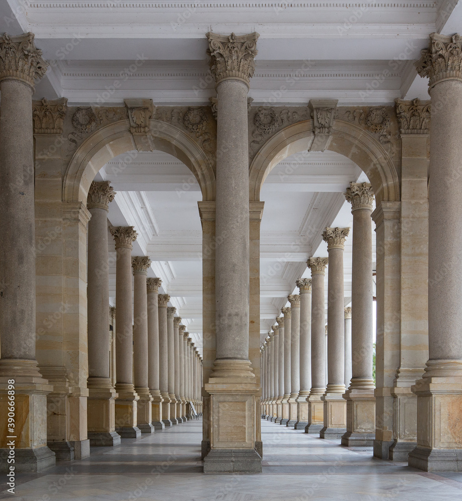 Perspective of a colonnade in Czech Republic