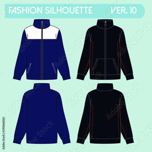 Illustration of silhouettes of sweatshirts with different variants for fashion either winter or summer