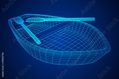 Rowing boat with paddles