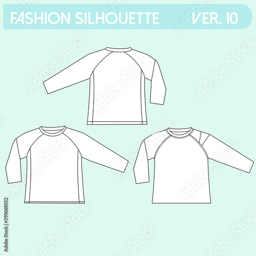 Illustration of silhouettes of sweatshirts with different variants for fashion either winter or summer