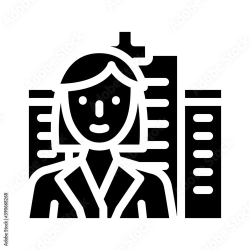 doctor woman job glyph icon vector illustration