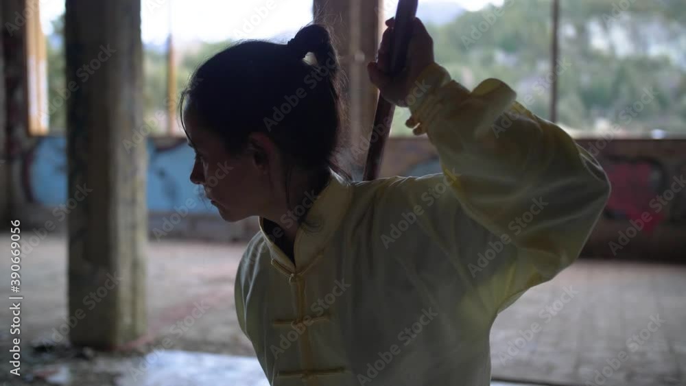 Woman doing Chi Kung Postures Woman doing Chi Kung Postures