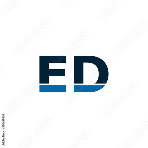 Initial ED Letter Logo isolated on white background