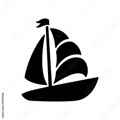 boat vector icon yacht logo symbol Anchor pirate maritime Nautical ocean sea character cartoon illustration doodle design