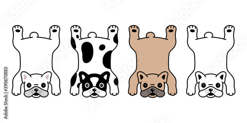 dog vector french bulldog icon rug carpet puppy pet character cartoon symbol scarf illustration doodle design