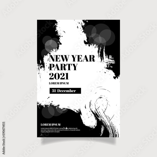 New year poster template. - Vector.