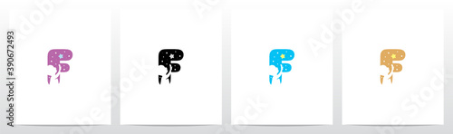 Child Reaching Star Letter Logo Design F