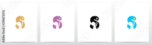 Child Reaching Star Letter Logo Design S