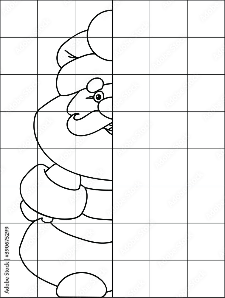 Finish drawing half of the picture. Coloring page outline of the ...