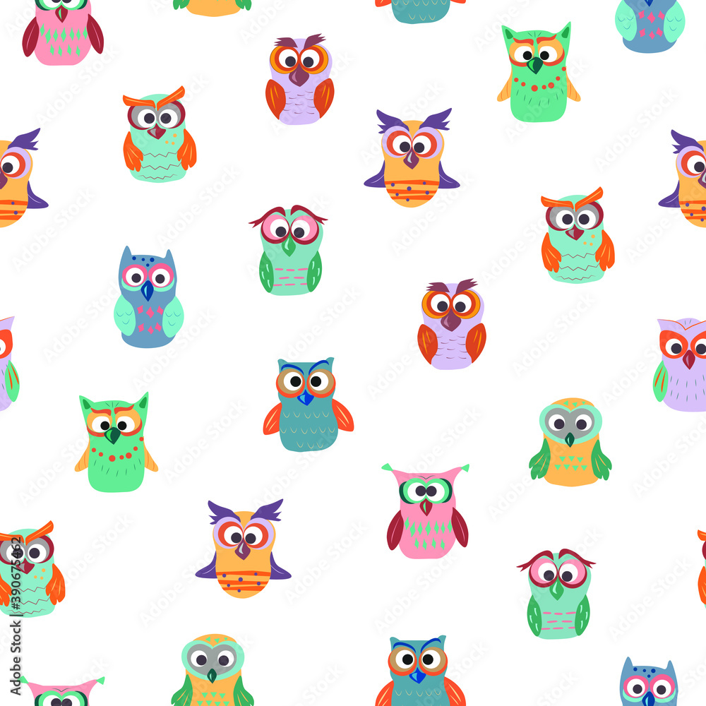 vector seamless pattern with owls and christmas motives. festive patterns for decorating children's clothing and rooms. Patterns for textiles and packaging Scandinavian style vector seamless pattern with owls and christmas motives. festive patterns for decorating children's clothing and rooms. Patterns for textiles and packaging Scandinavian style