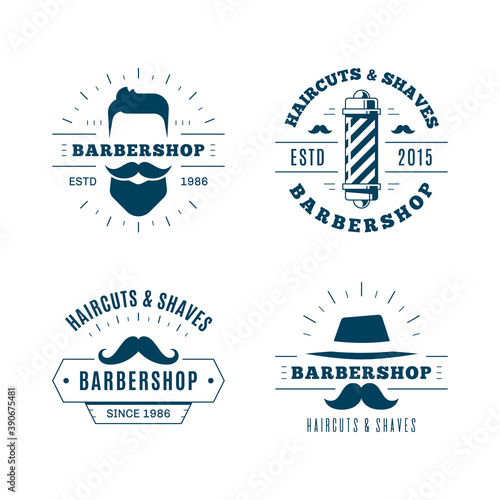 Barbershop simple minimalist logo design on white background