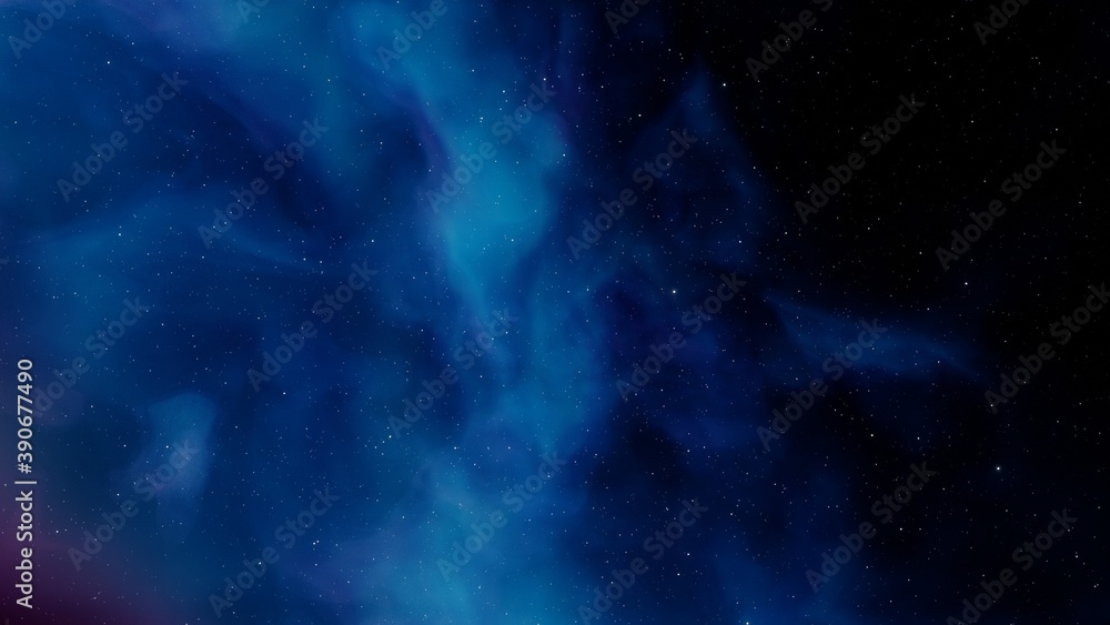 Obraz premium Bright galaxy nebula in cosmos 3d render