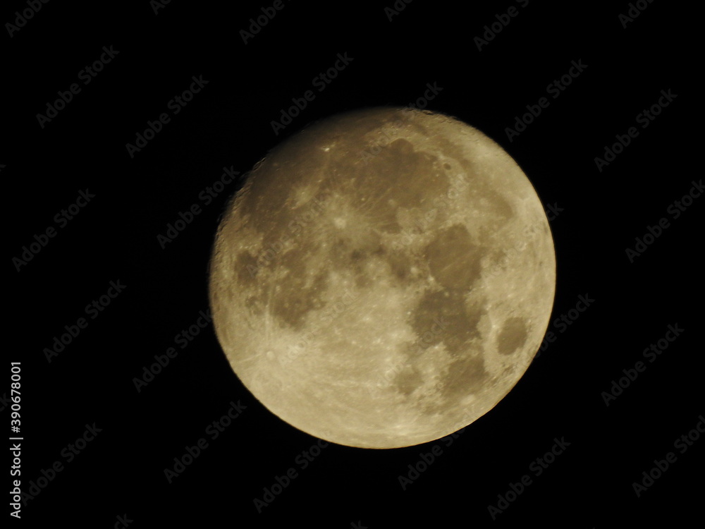 Near full moon on 30 October 2020 in different colors in about 70x magnification Near full moon on 30 October 2020 in different colors in about 70x magnification