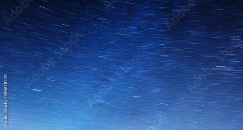 Starry night sky, Senja islands, Norway. Stars as a background. Winter landscape with night sky.