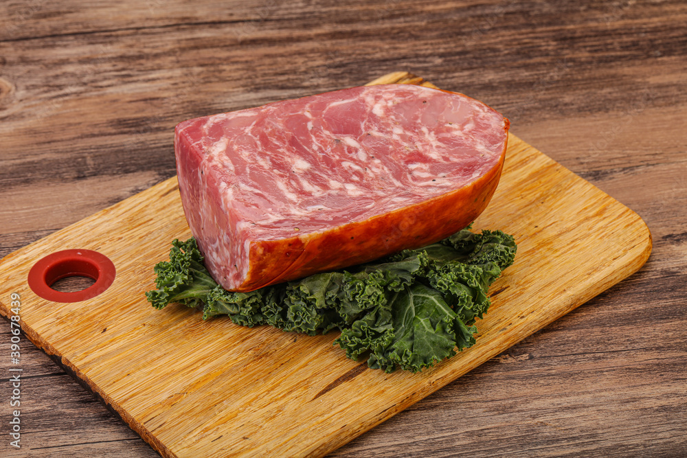 Beef ham piece over board Beef ham piece over board