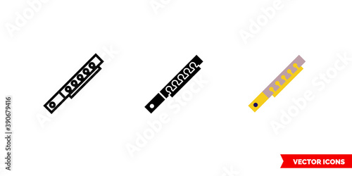 Piccolo icon of 3 types color, black and white, outline. Isolated vector sign symbol.