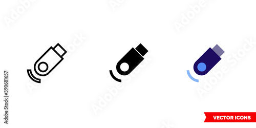 Wi-fi modem icon of 3 types color, black and white, outline. Isolated vector sign symbol.