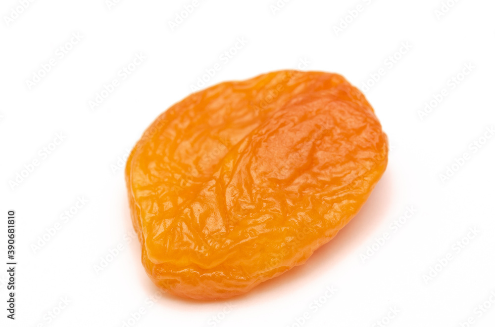 Closeup of appetizing dried apricots on a white background Closeup of appetizing dried apricots on a white background
