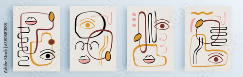 Modern abstract covers set, minimal covers design. Colorful geometric background, vector illustration.