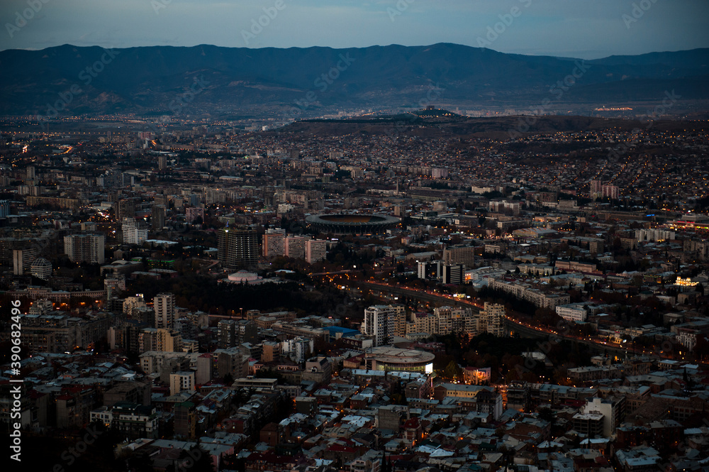 View of Tbilisi from a bird's eye view