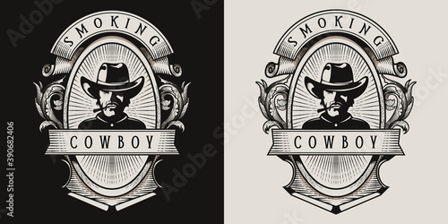 COWBOY SMOKING VINTAGE LOGO