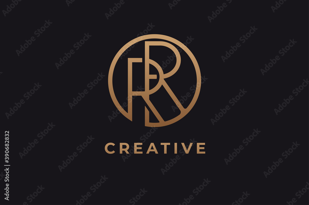 Abstract initial letter R and R logo,usable for branding and business logos, Flat Logo Design Template, vector illustration