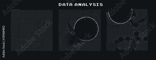 Big Data, Artificial intelligence and  Machine Learning Algorithms Concept. Analysis of Information, Science and Technology Infographics Design. Vector Illustration.