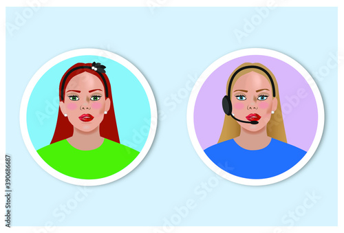 Icone assistenza clienti, donna