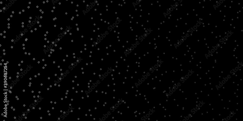 Dark Gray vector background with small and big stars.