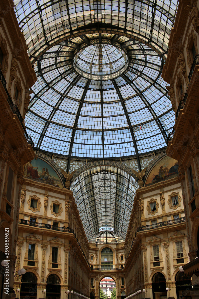 Glass dome in the Victor Emmanuel II Gallery in Milan