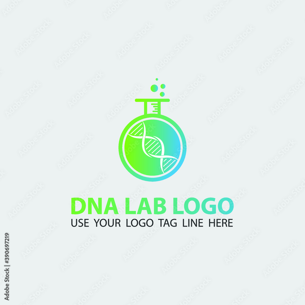 DNA lab logo design template.icon for science technology DNA lab logo design template.icon for science technology