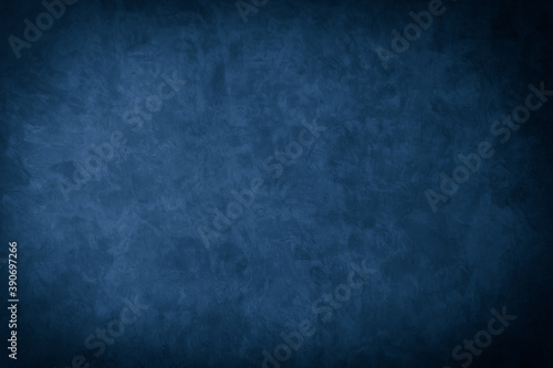 Beautiful Abstract Grunge Decorative Navy Blue Dark Stucco Wall Background. Art Rough Stylized Texture Banner With Space For Text © Hand Robot