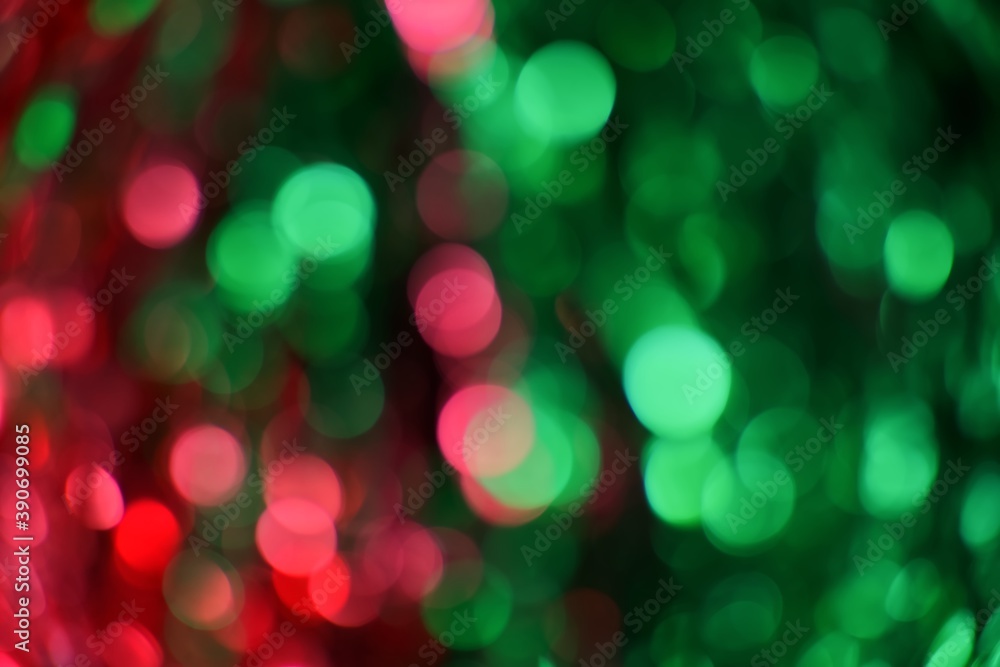 Bokeh red and green gradient color background blur for Christmas festival.