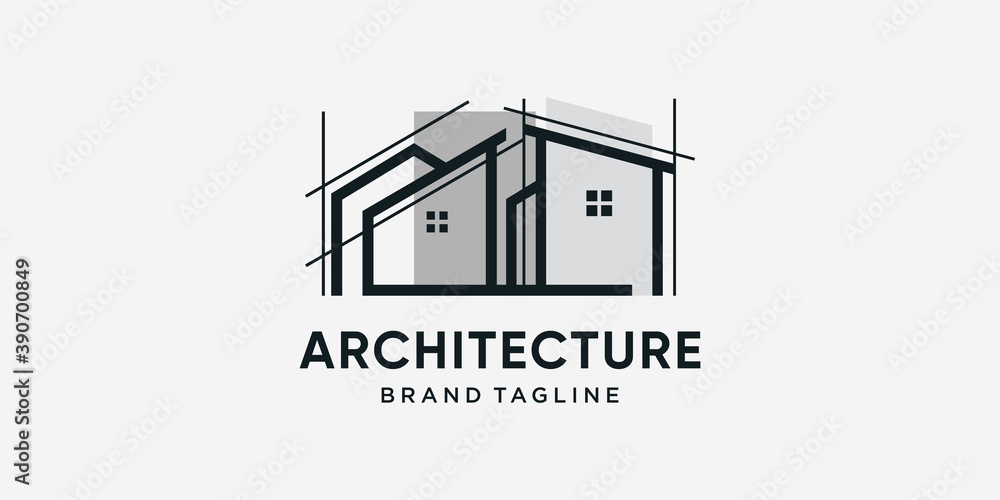 Fototapeta premium Architecture logo with cool modern concept Premium Vector