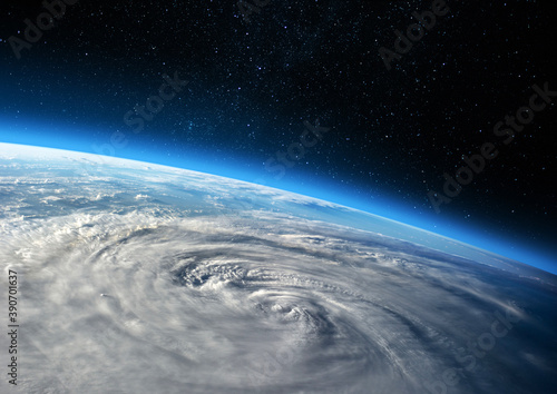 Earth and Hurricane. Elements of this image furnished by NASA. 