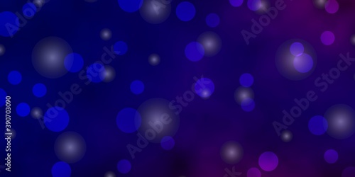 Light Blue, Red vector pattern with circles, stars.