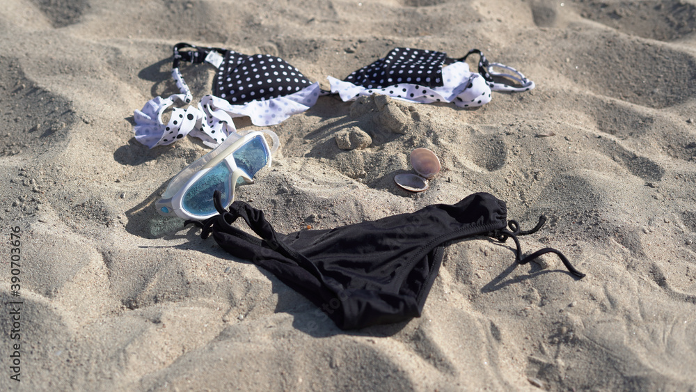 Naklejka premium Sea items at beach