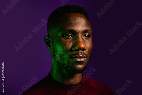 Obraz na plátne Studio Head Shot of Stoic Black Man