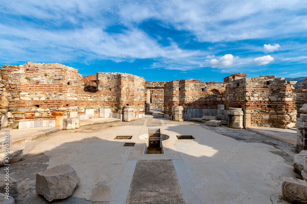 St. John's Basilica ruins view in Selcuk Town of Turkey