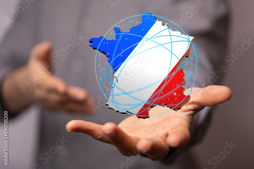 3d Digital France map count...