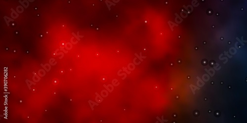 Dark Blue  Red vector template with neon stars.