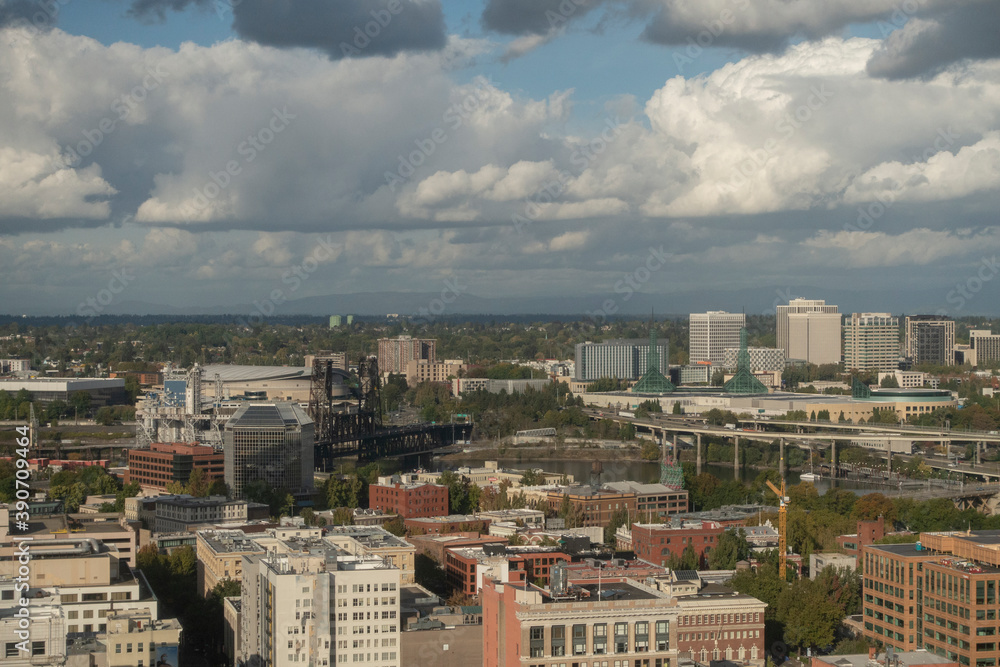 Overlook of Portland downtown, Oregon
