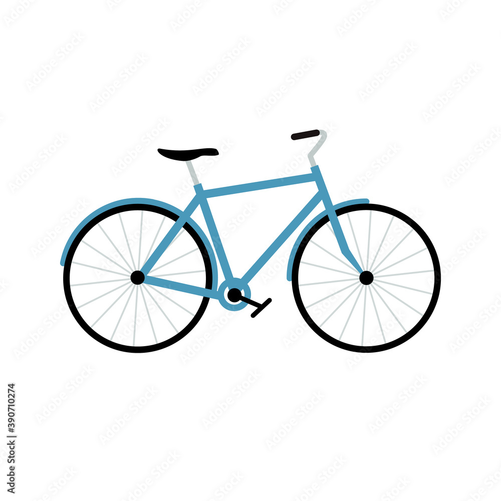 Bicycle isolated on white. Flat style. Vector illustration
