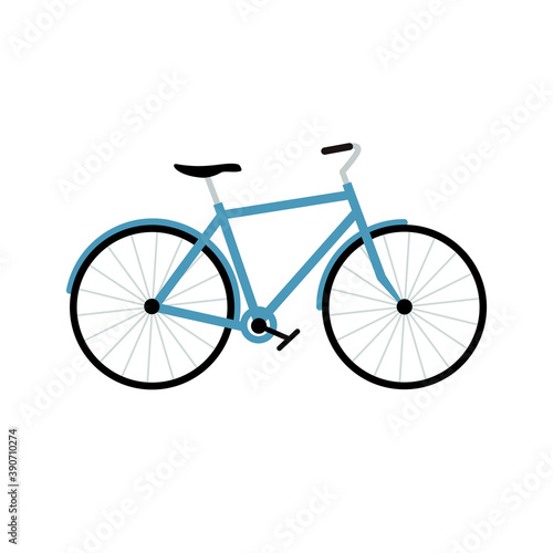 Bicycle isolated on white. Flat style. Vector illustration 