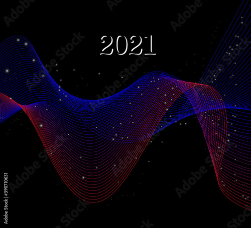 Wavy glowing with light blue blend on a black background. Like smooth neon or swirl smoke.