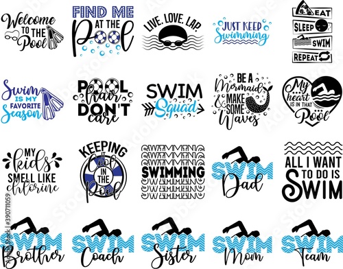 Collection of Swimming phrases, slogans or quotes