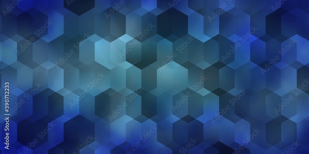 Light Blue, Red vector background with set of hexagons.